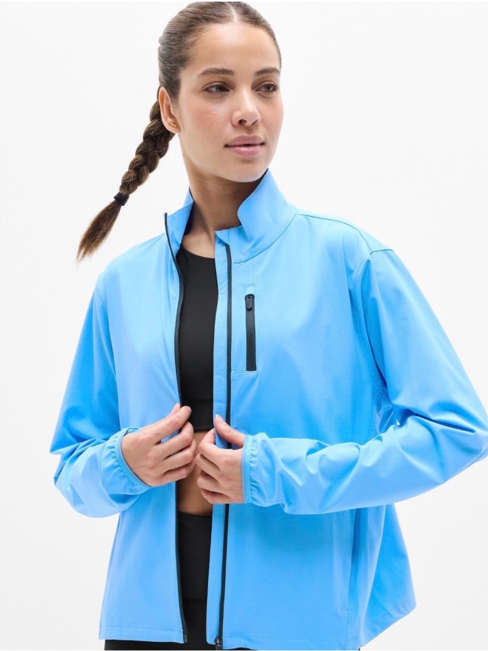 Athleta Sprint Finish Jacket Courtyard Blue Size Large